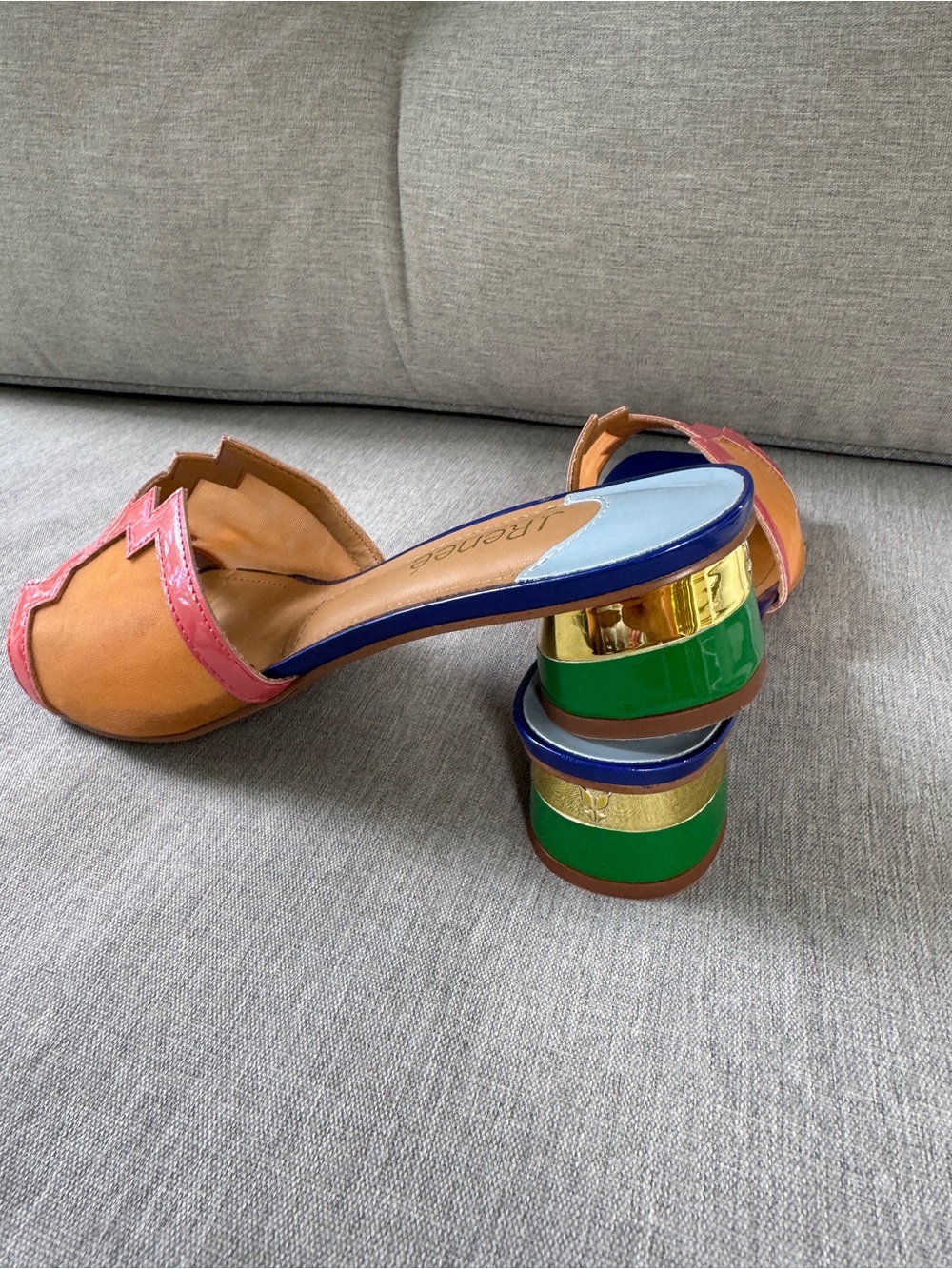 J.Renee Multicolor Slide Sandals in Blue, Orange & Pink - Picture 2 of 3